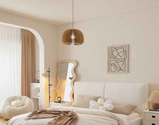 Phòng ngủ nội thất bo cong trừu tượng