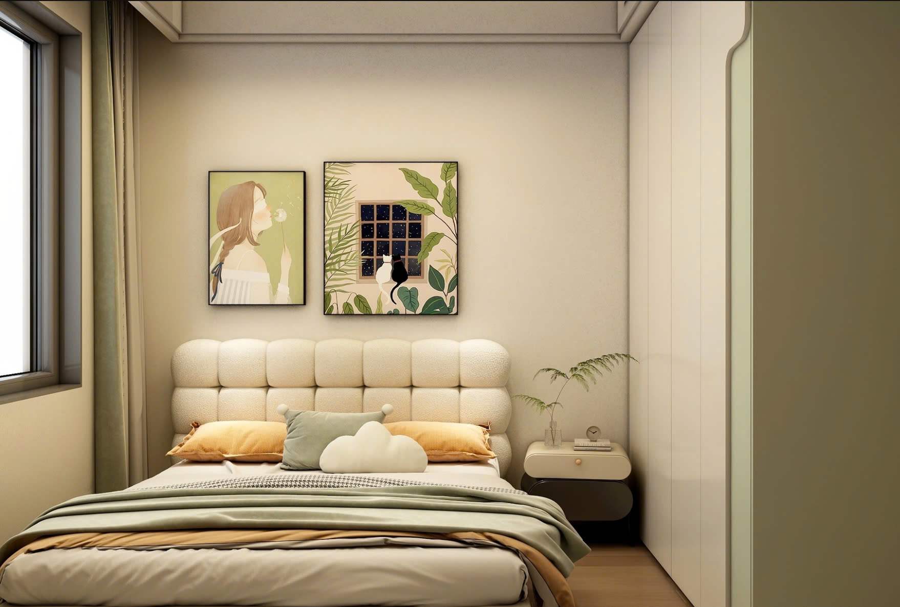 Phòng ngủ nội thất bo cong