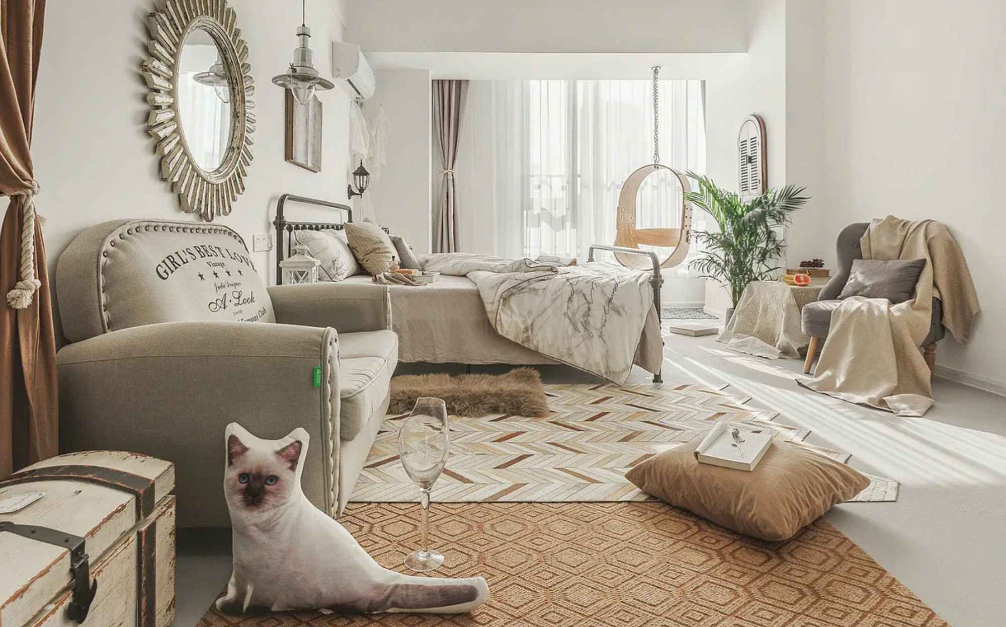 Phòng ngủ homestay theo phong cách rustic