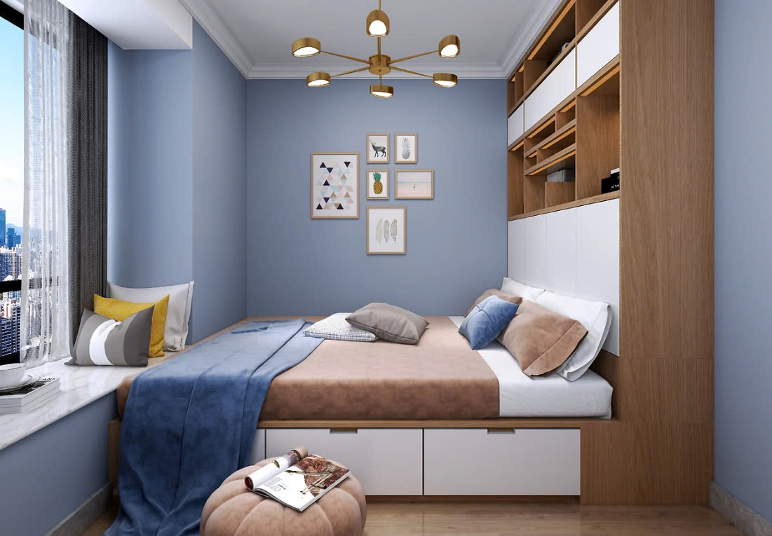 Phòng Ngủ Màu Xanh