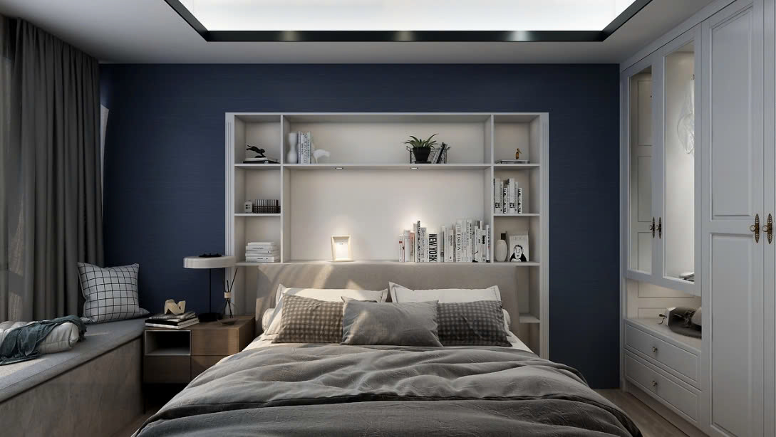 Phòng Ngủ Màu Xanh