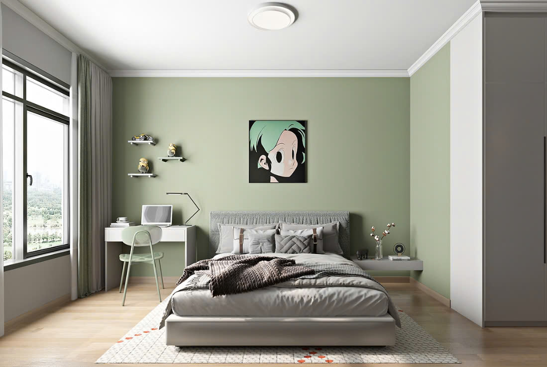 căn phòng màu xanh