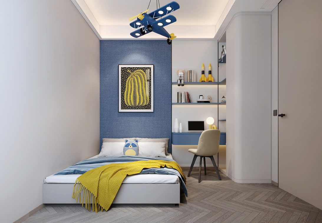 Phòng Ngủ Màu Xanh