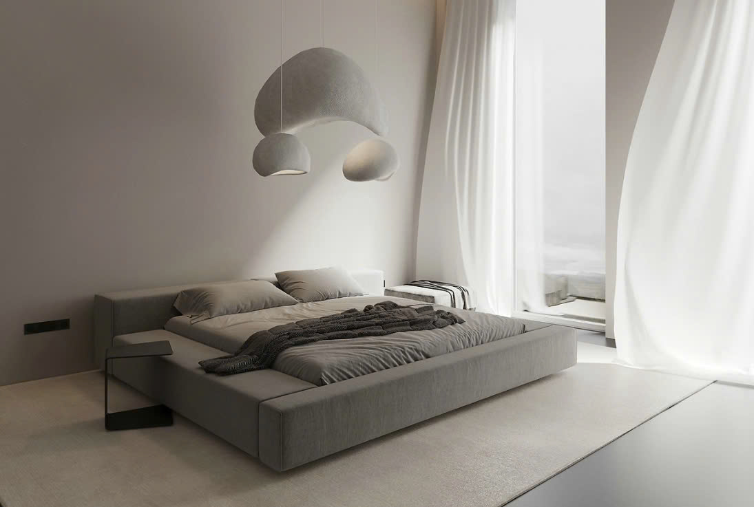 Decor phòng ngủ tone xám trắng