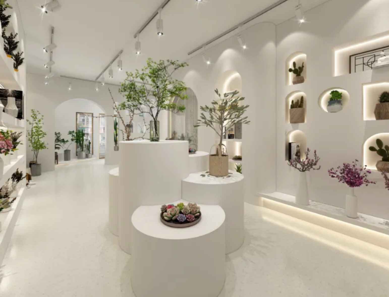 Thiết kế shop hoa tươi Màu sắc chủ đạo cho thiết kế shop hoa tươi