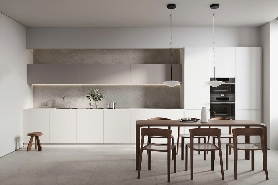 Phòng Bếp Phong Cách Minimalism nhà bếp tối giản