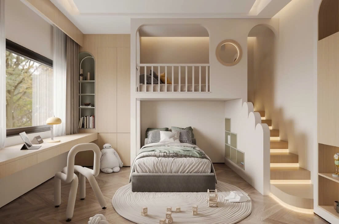 phòng ngủ cho 2 bé