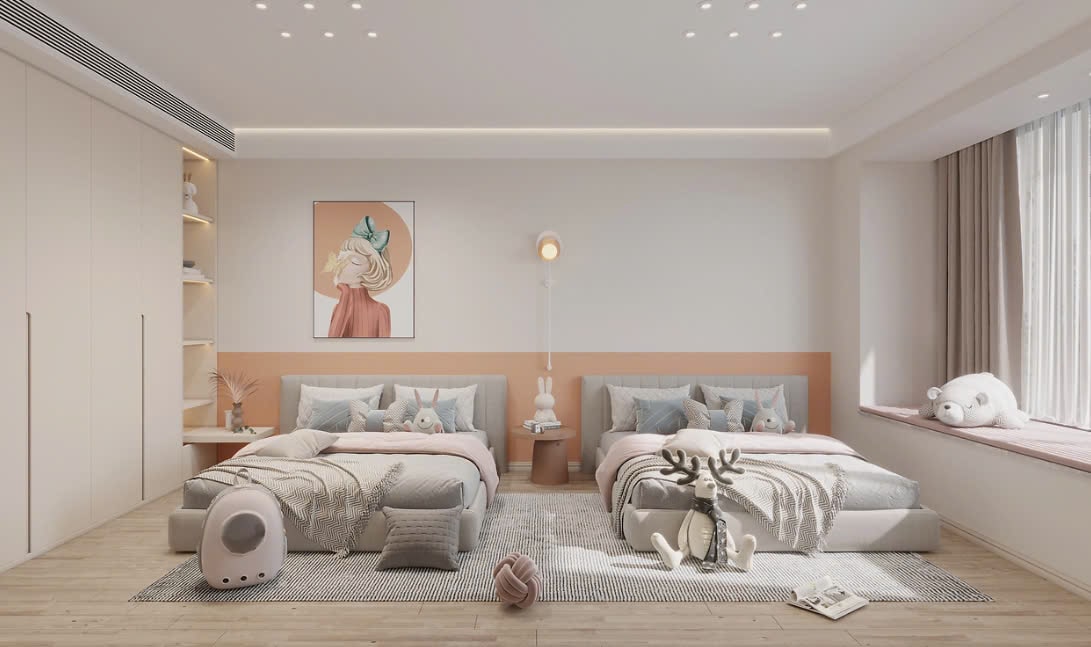 phòng ngủ cho 2 bé thiết kế phòng ngủ cho 2 bé