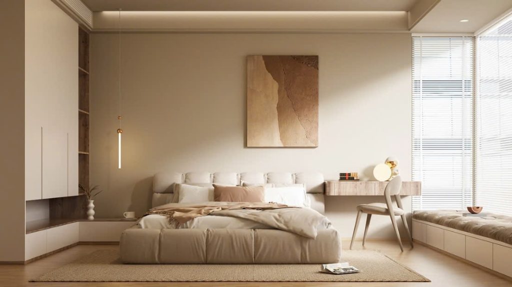 Sơn phòng ngủ màu kem