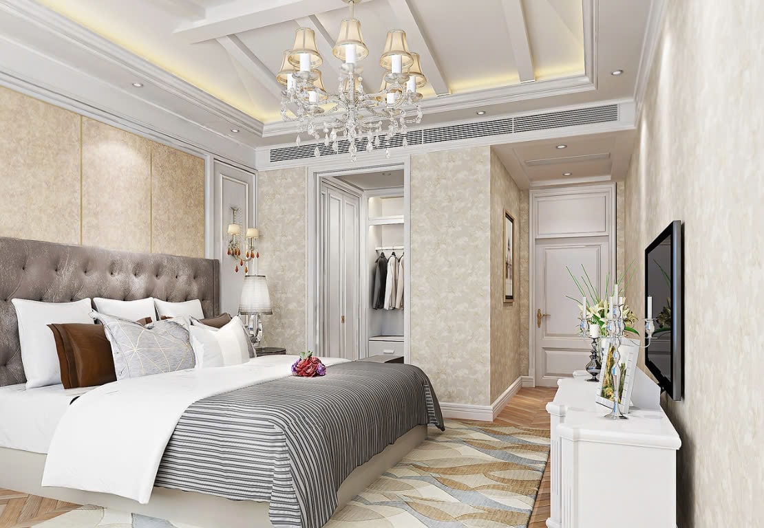 trang trí phòng ngủ tân cổ điển