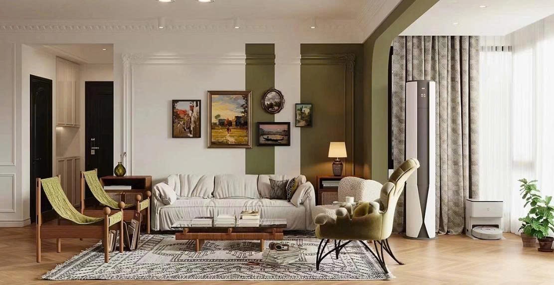 Phòng Khách Vintage thiết kế nội thất nhà phố