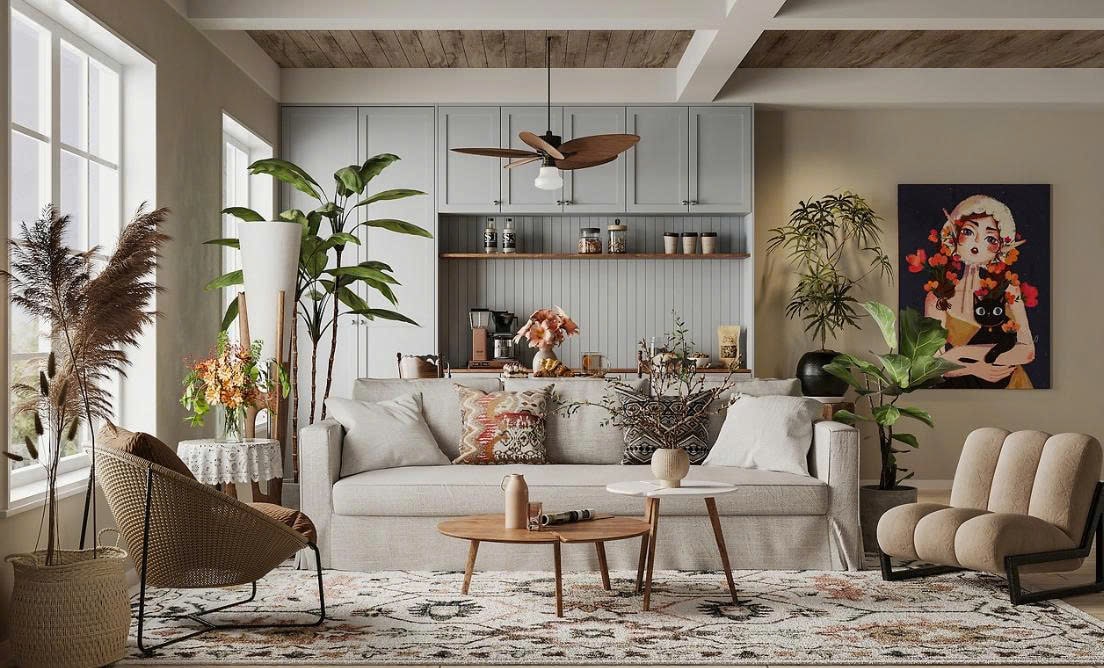 Phòng Khách Vintage thiết kế nội thất phòng khách