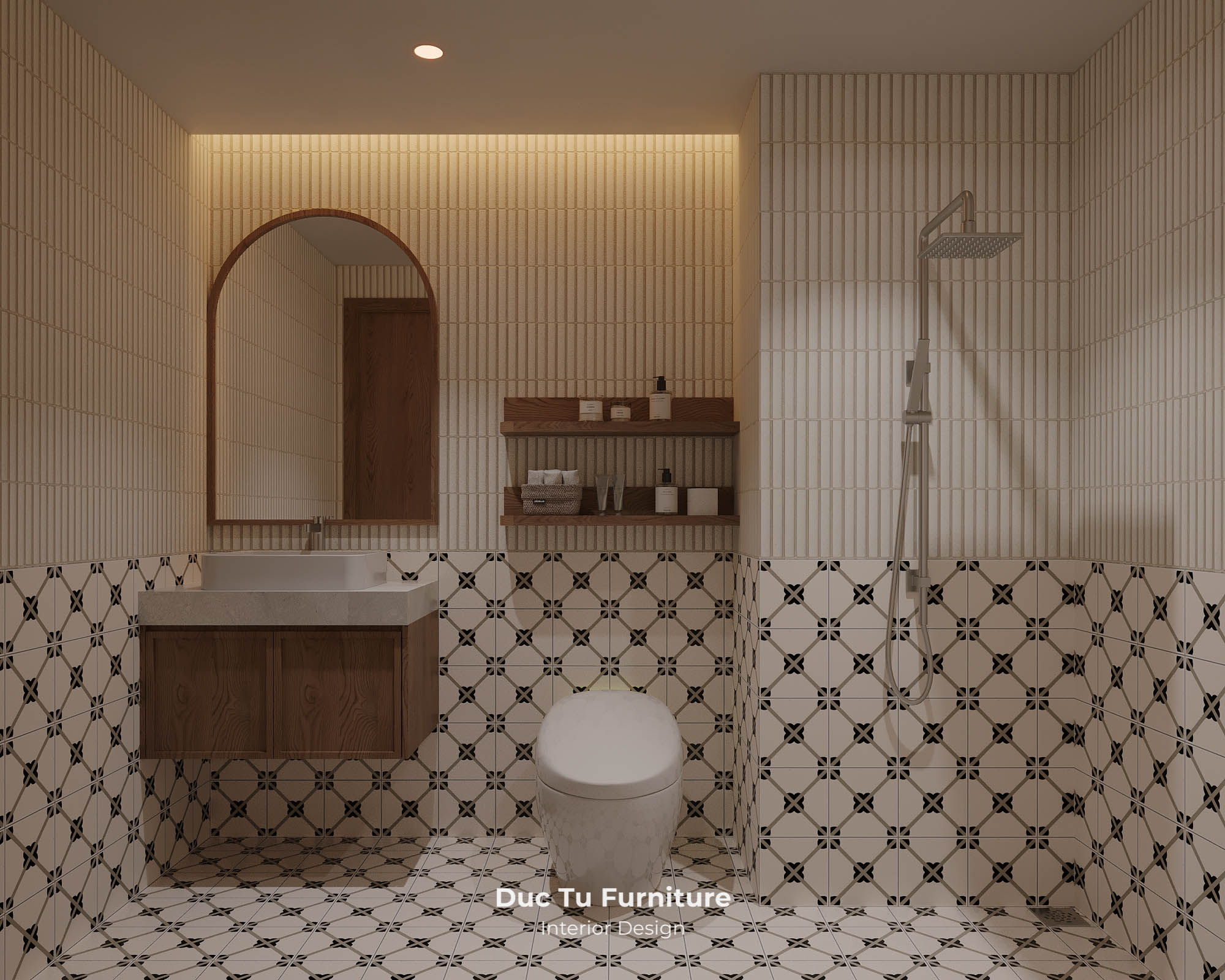 căn hộ 1 phòng ngủ Panoma Thiết kế WC vừa mang tính cổ điển vừa ấn tượng mà không cần quá nhiều chi tiết nội thất