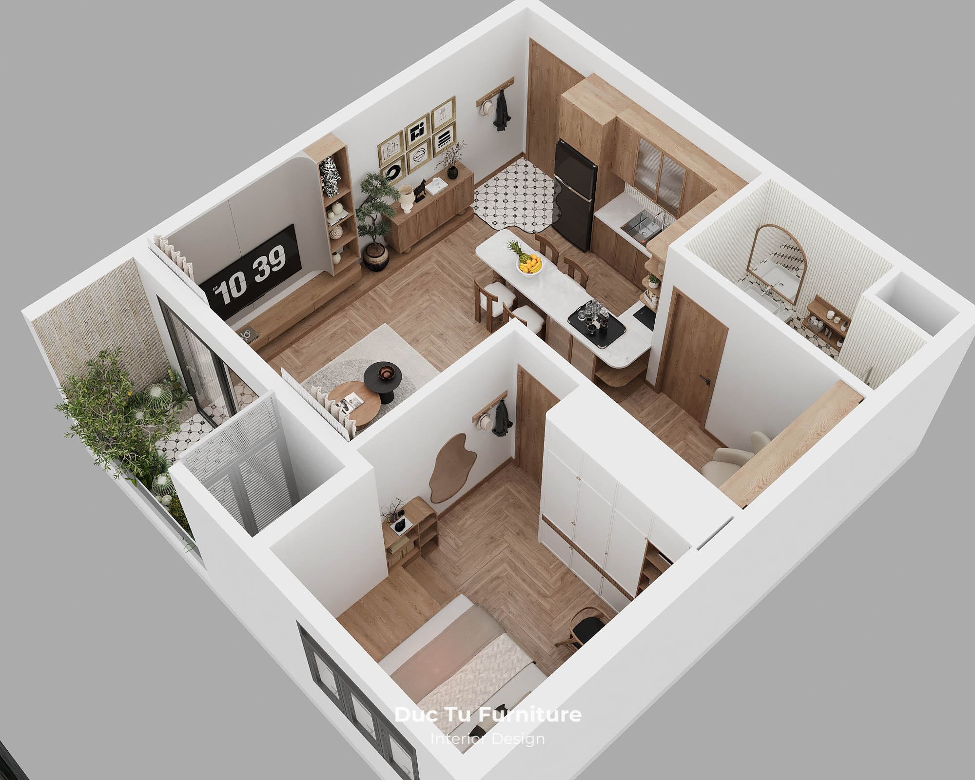 căn hộ 1 phòng ngủ Panoma Sơ đồ bố trí căn hộ 1 phòng ngủ Panoma