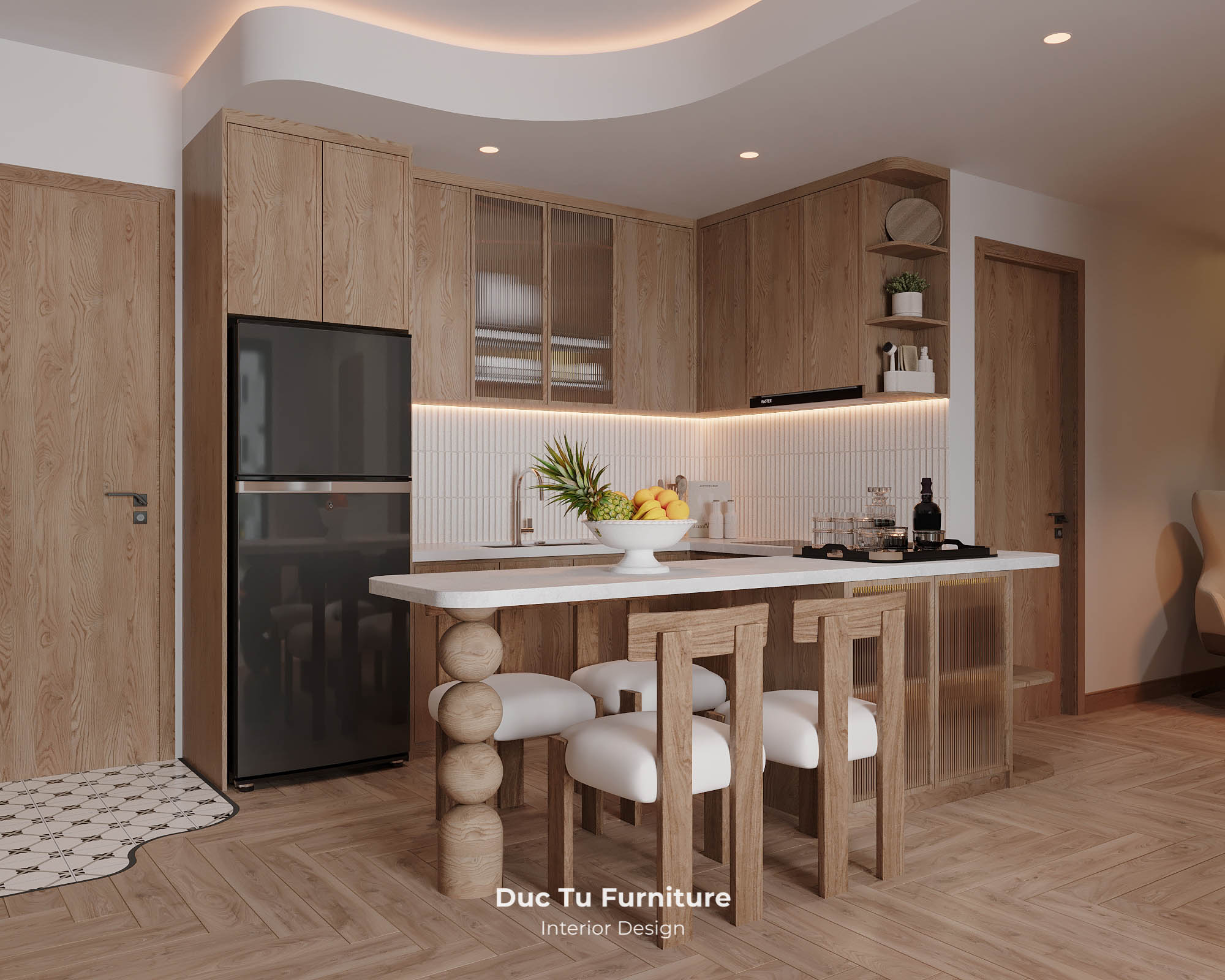 căn hộ 1 phòng ngủ Panoma Thiết kế bếp tuy nhỏ nhưng vẫn rất khoa học, dựa trên chính nhu cầu và thói quen sử dụng của chủ nhà
