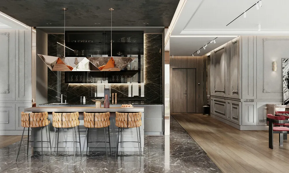 phong cách bếp Scandinavian hiện đại