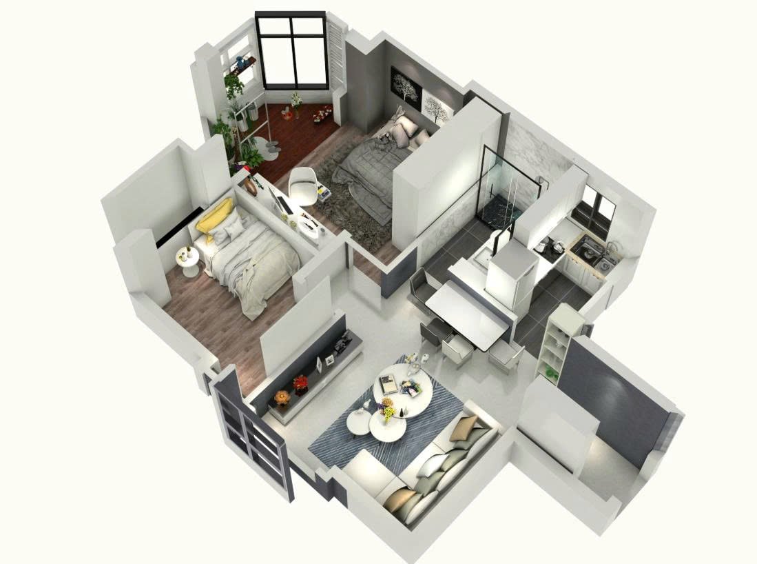 Nội thất căn hộ 2 phòng ngủ Nội thất căn hộ 2 phòng ngủ