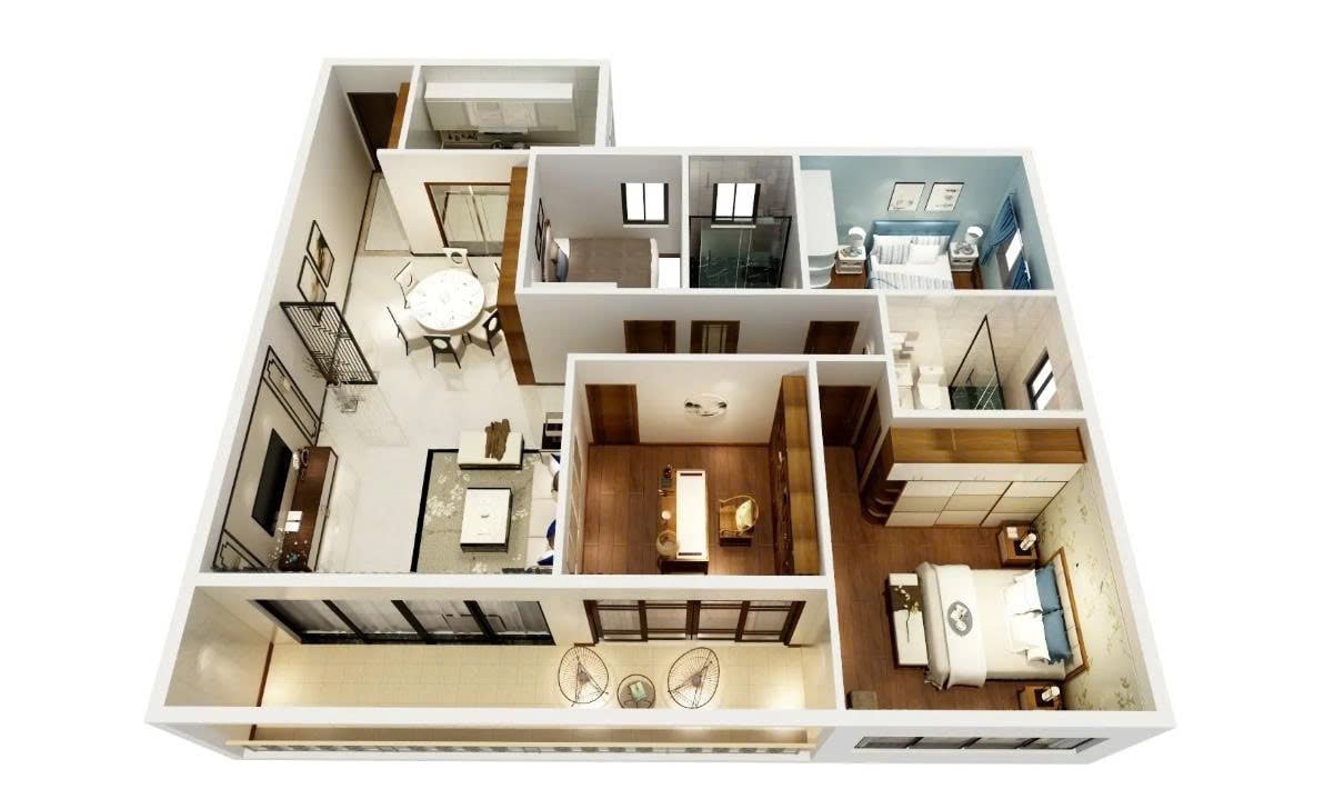 Nội thất căn hộ 2 phòng ngủ Nội thất căn hộ 2 phòng ngủ