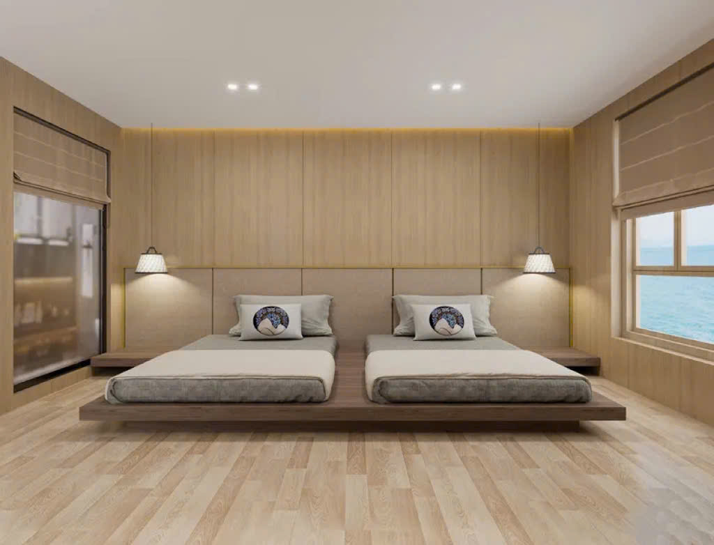 giường đôi phong cách nhật bản hiện đại