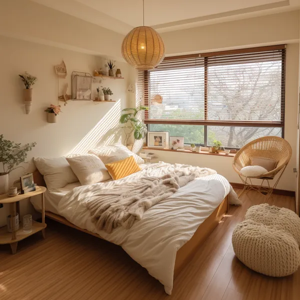 Decor Phòng Ngủ Vintage Ý tưởng decor phòng ngủ vintage với ghê đan mây