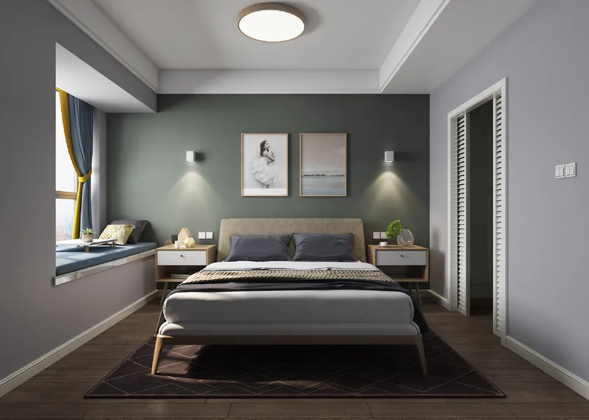 Phối màu phòng ngủ màu trung tính