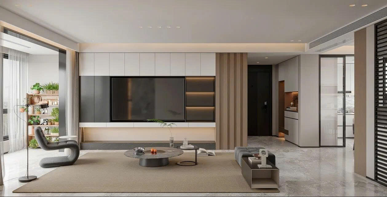 Thiết kế kệ tivi phòng khách