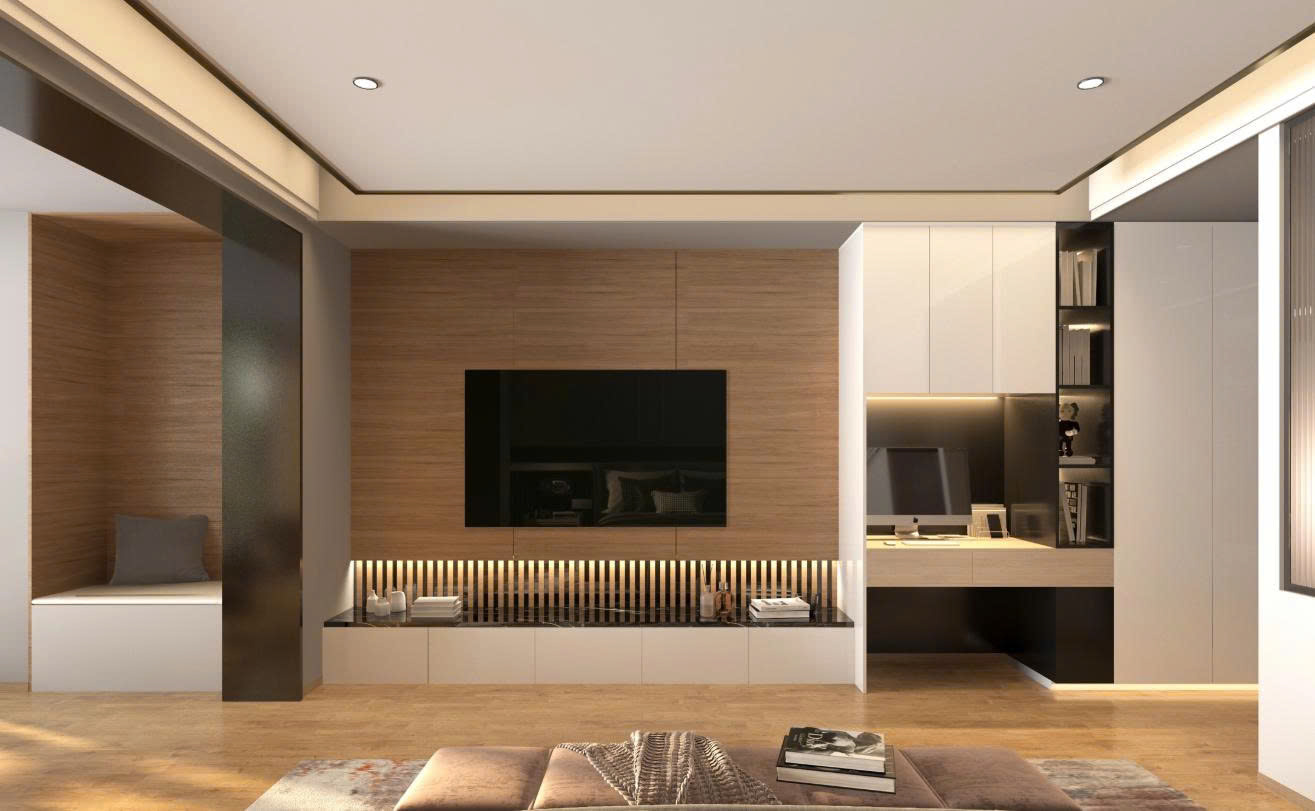 Thiết kế kệ tivi phòng khách