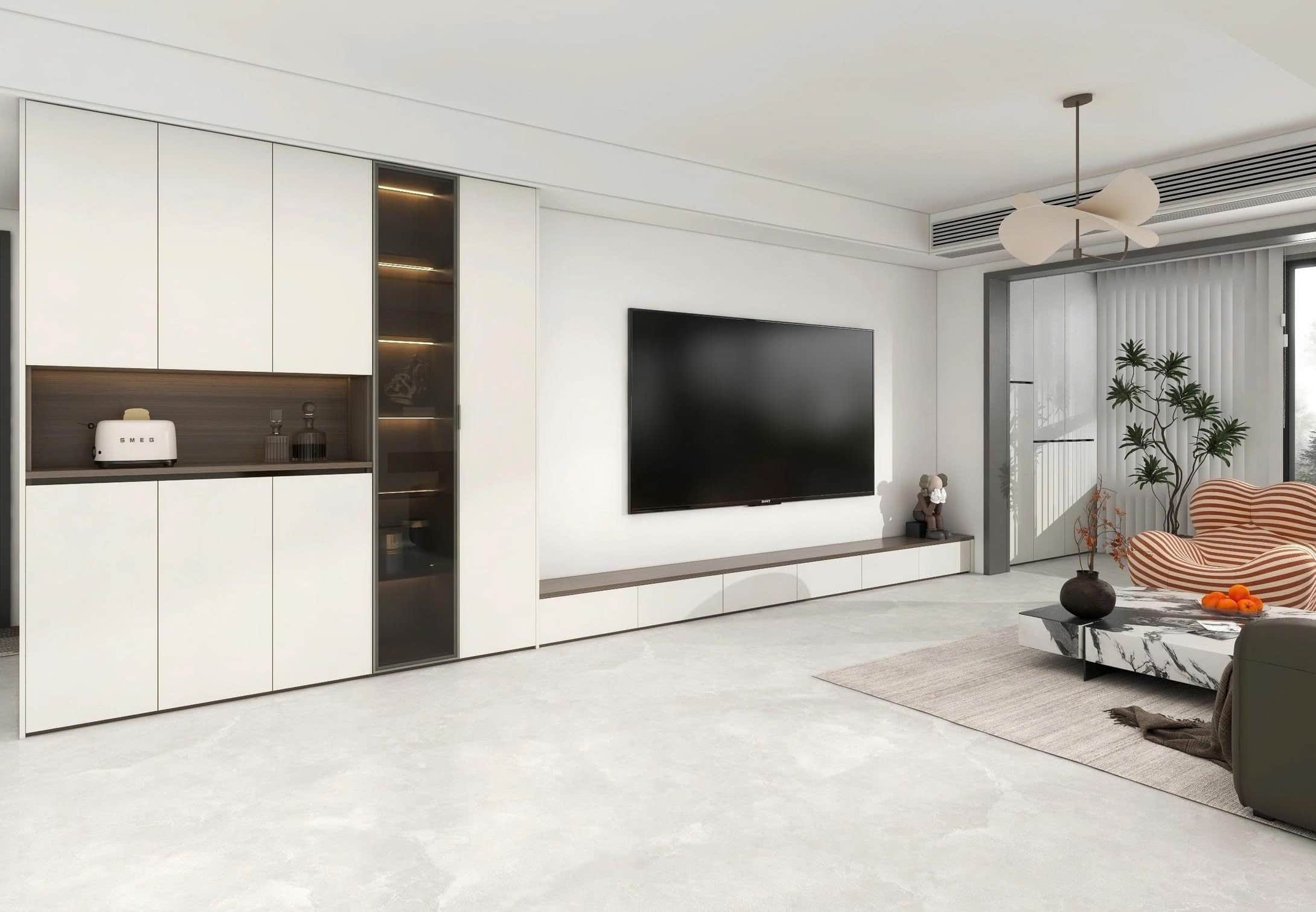 Thiết kế kệ tivi phòng khách