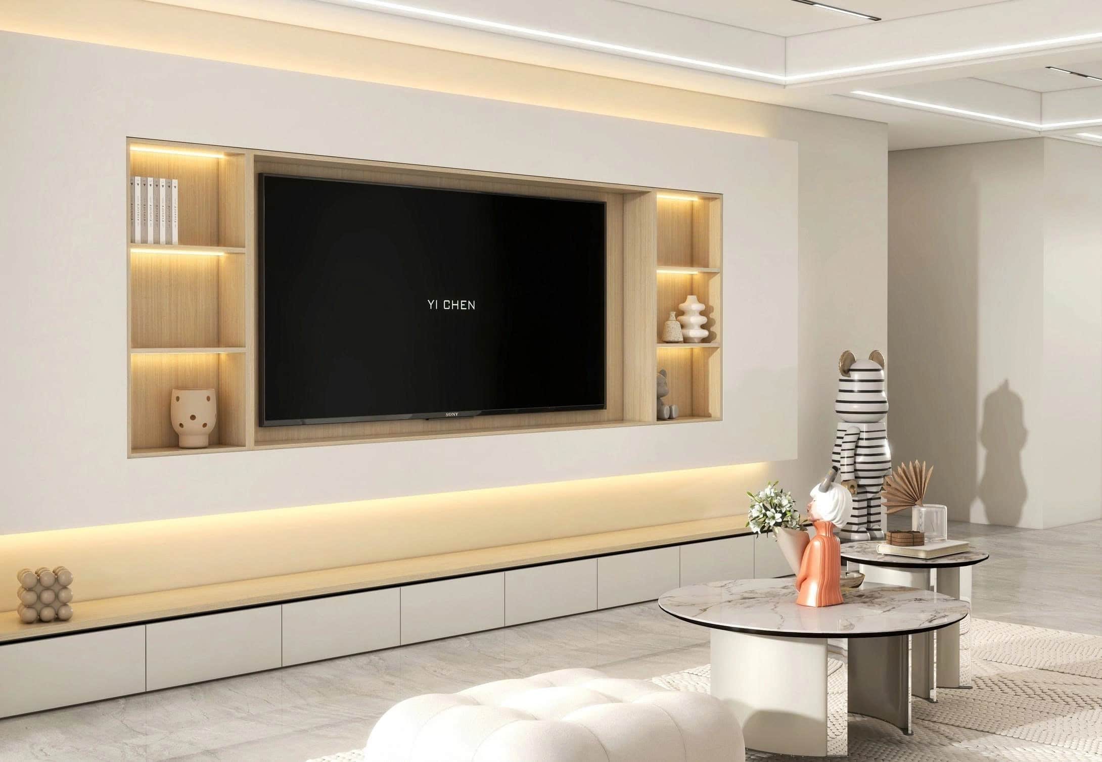 Thiết kế kệ tivi phòng khách