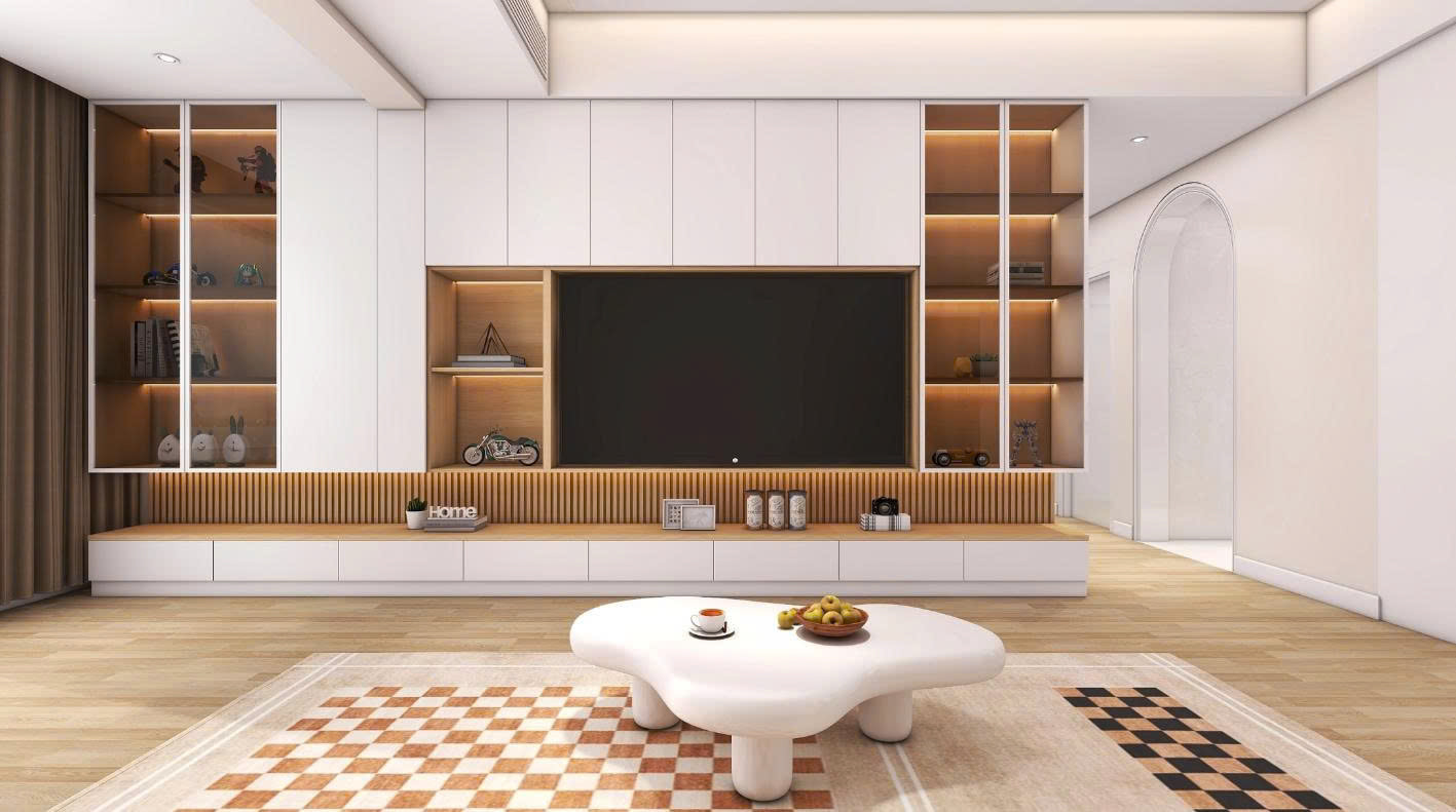 Thiết kế kệ tivi phòng khách