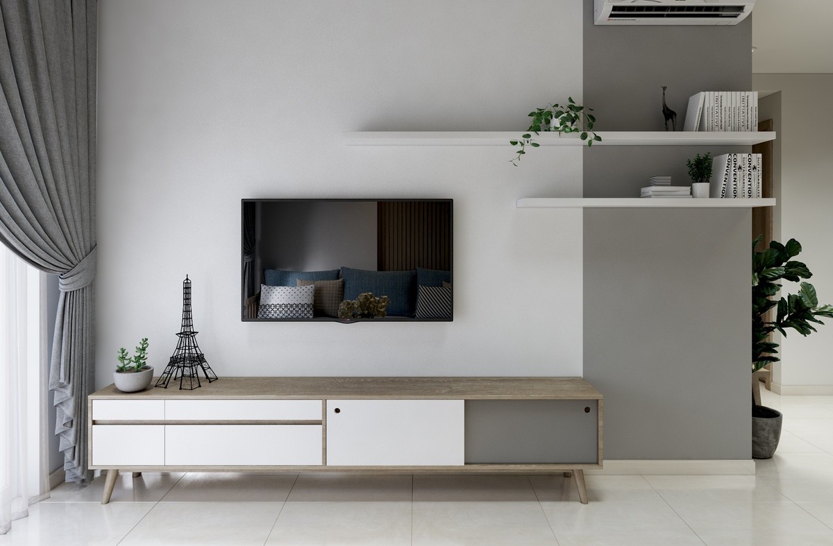 Thiết kế kệ tivi phòng khách