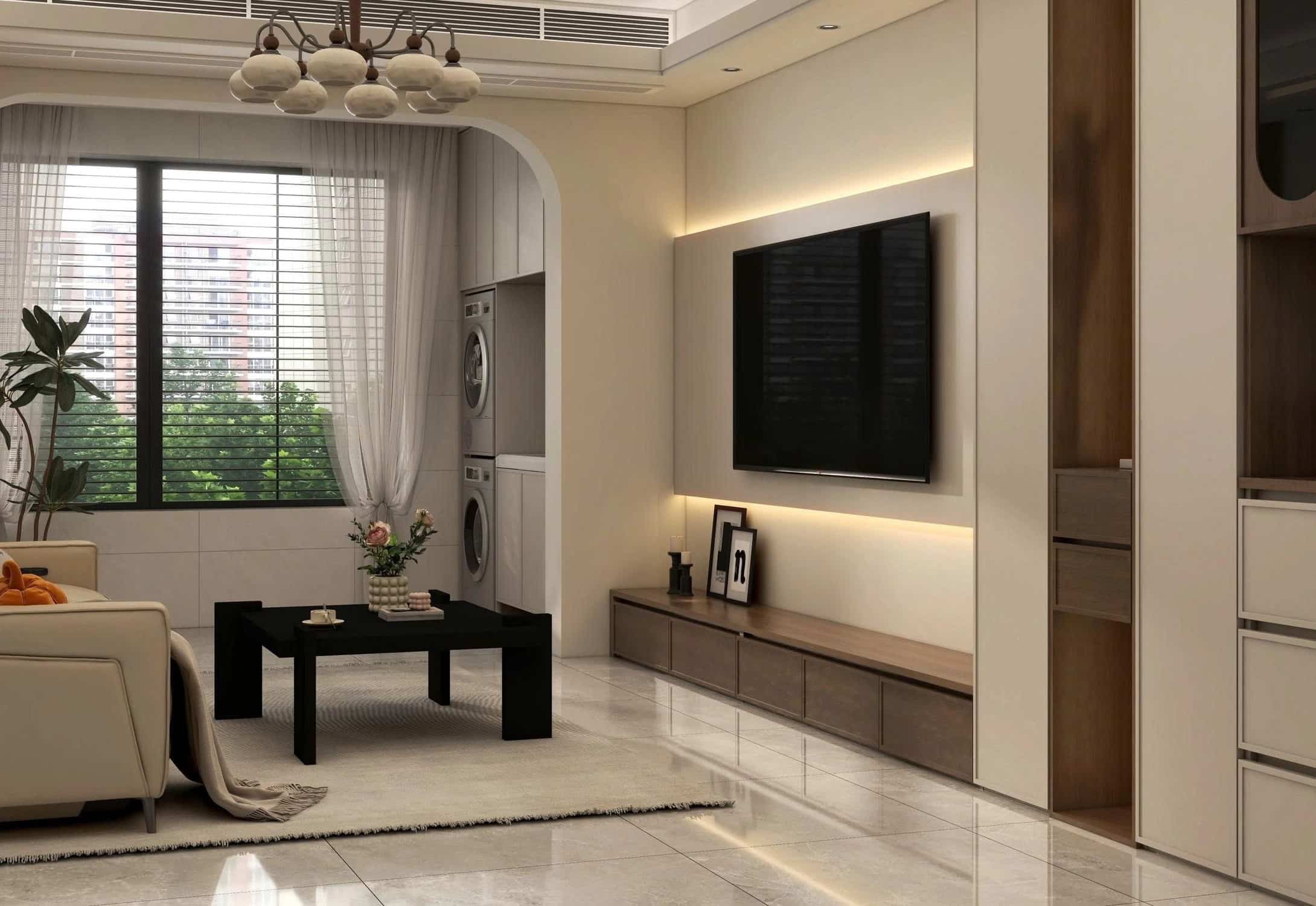 Thiết kế kệ tivi phòng khách