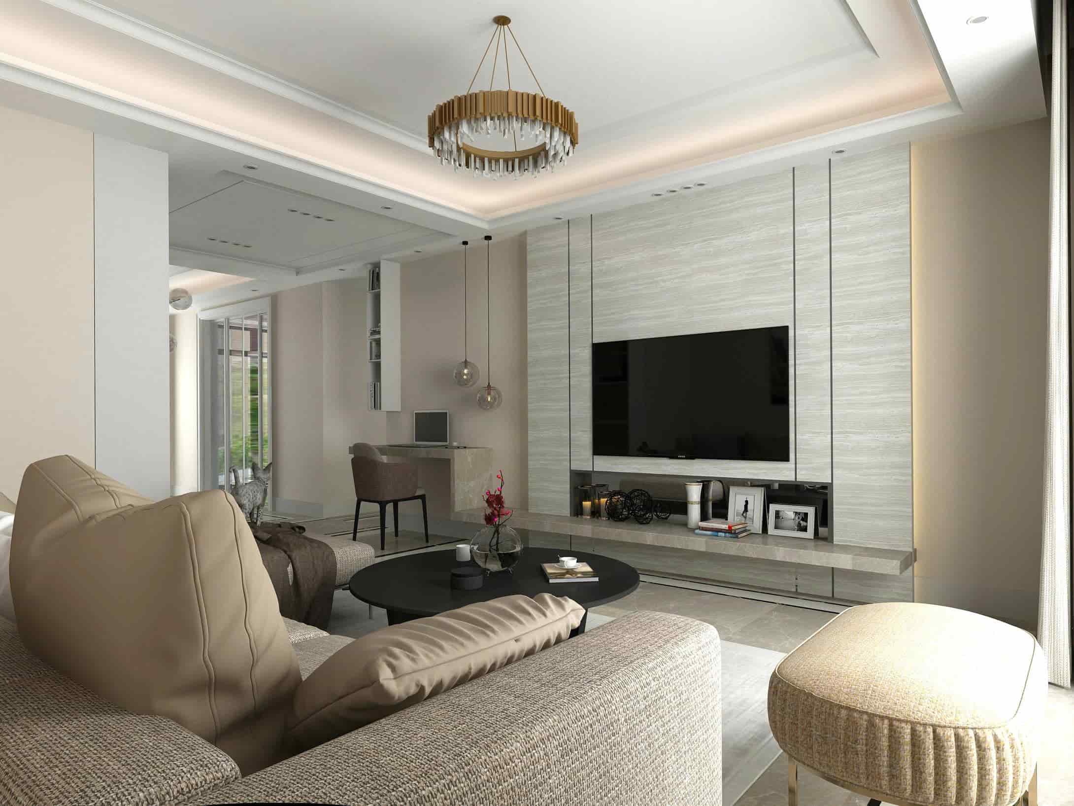 Thiết kế kệ tivi phòng khách