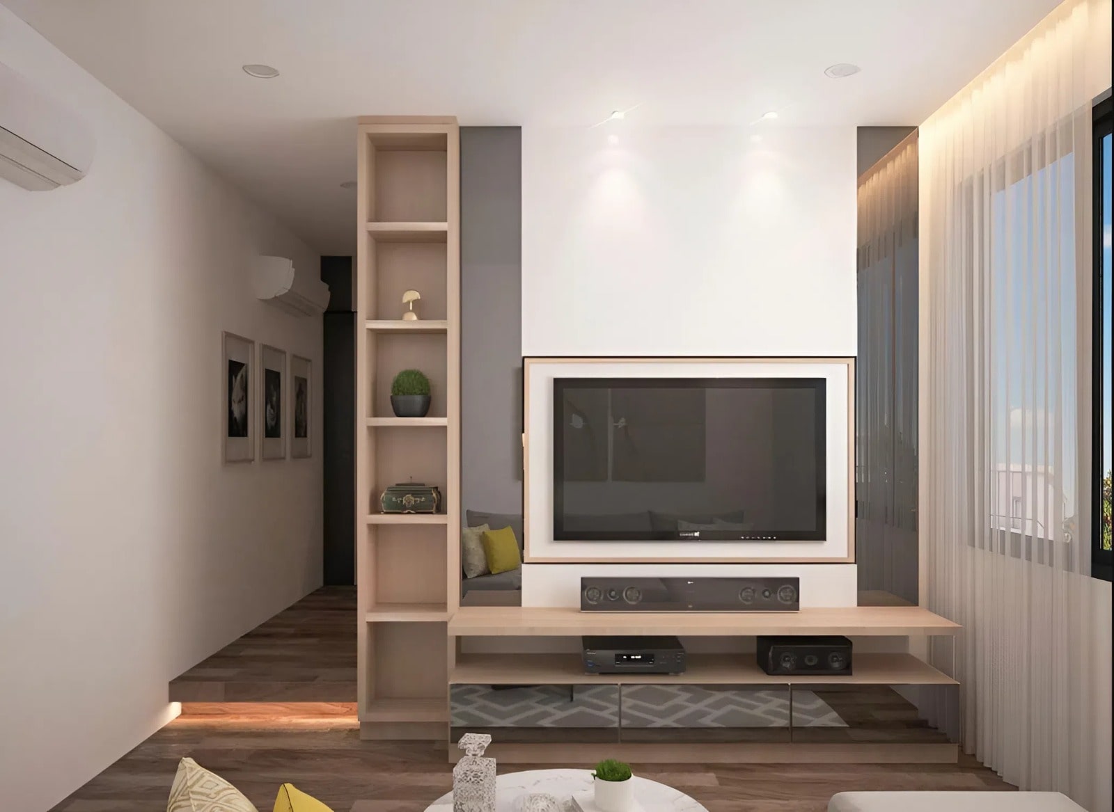 Thiết kế kệ tivi phòng khách