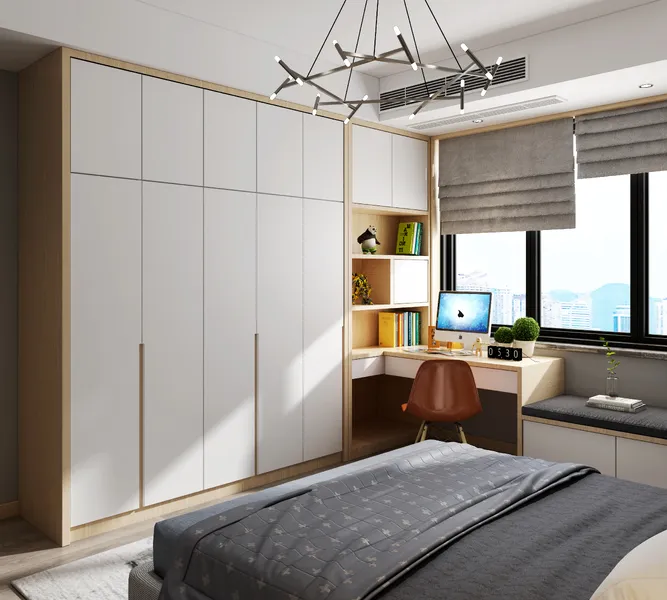 Tủ Quần Áo Kết Hợp Bàn Làm Việc Bố Trí Tủ Quần Áo Kết Hợp Bàn Làm Việc