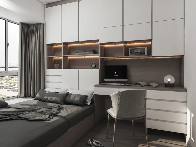 Tủ Quần Áo Kết Hợp Bàn Làm Việc Tủ Quần Áo Kèm Bàn Làm Việc