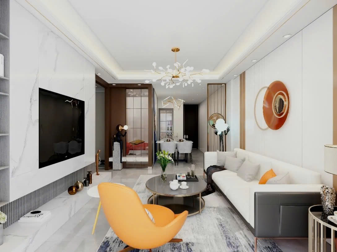 Phòng khách nhà ống 5m 