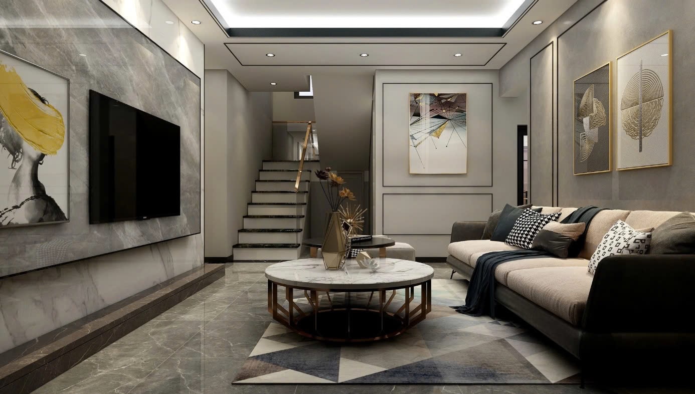 Phòng khách nhà ống 5m 