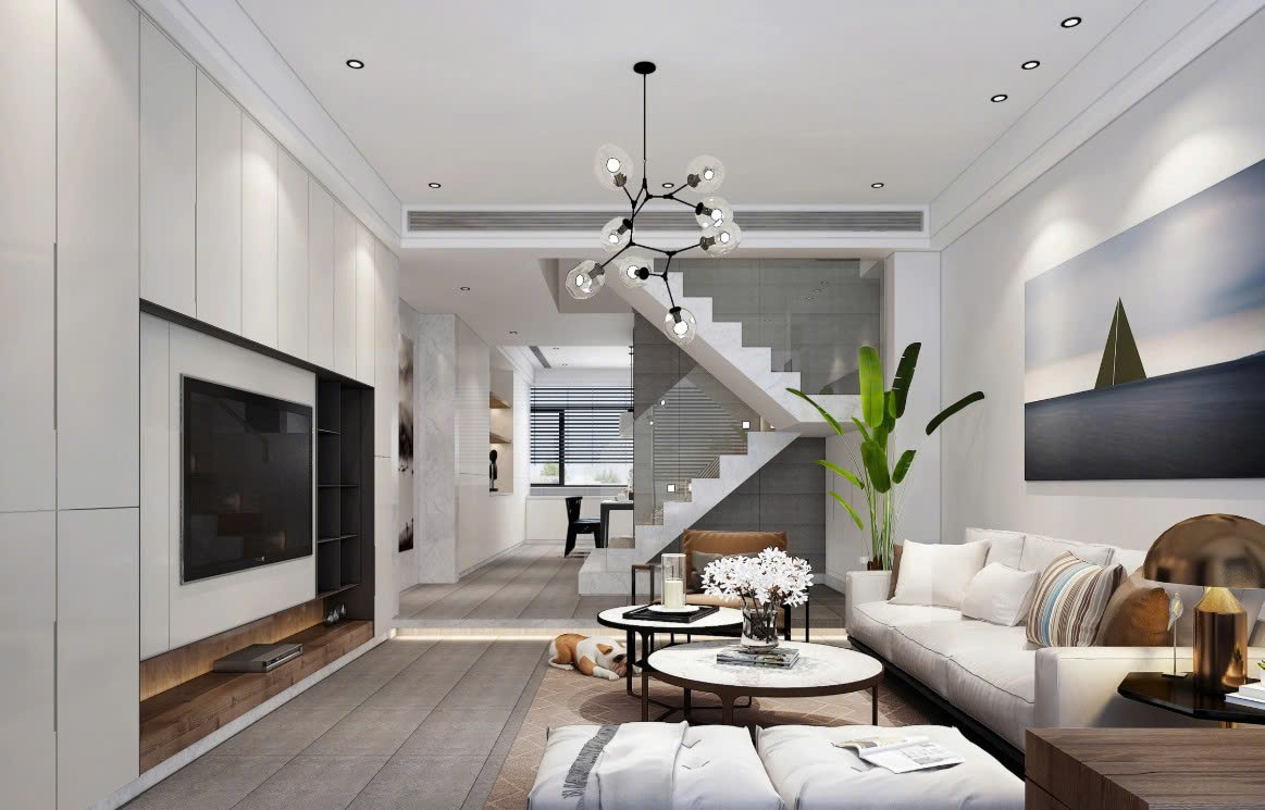 Phòng khách nhà ống 5m