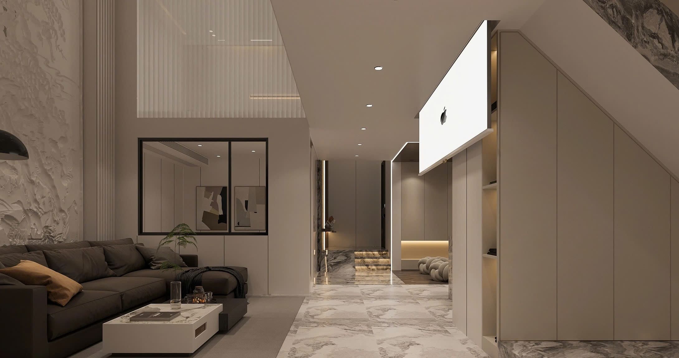 Phòng khách nhà ống 5m 