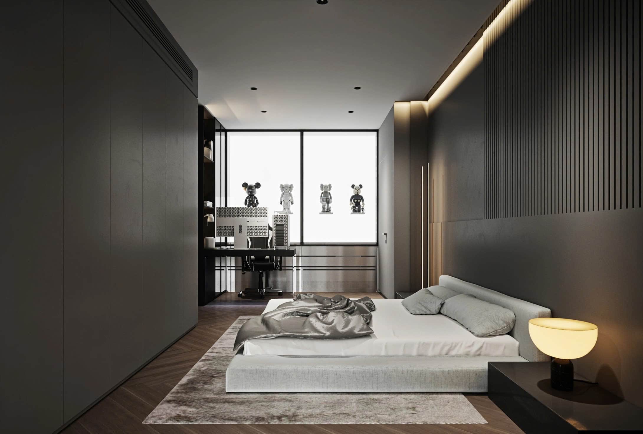 Phòng ngủ màu xám Thiết kế nội thất phòng ngủ