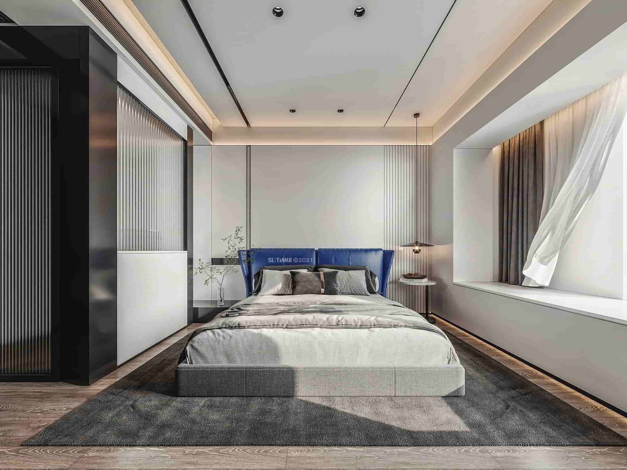 Phòng ngủ màu xám Phòng ngủ màu xám
