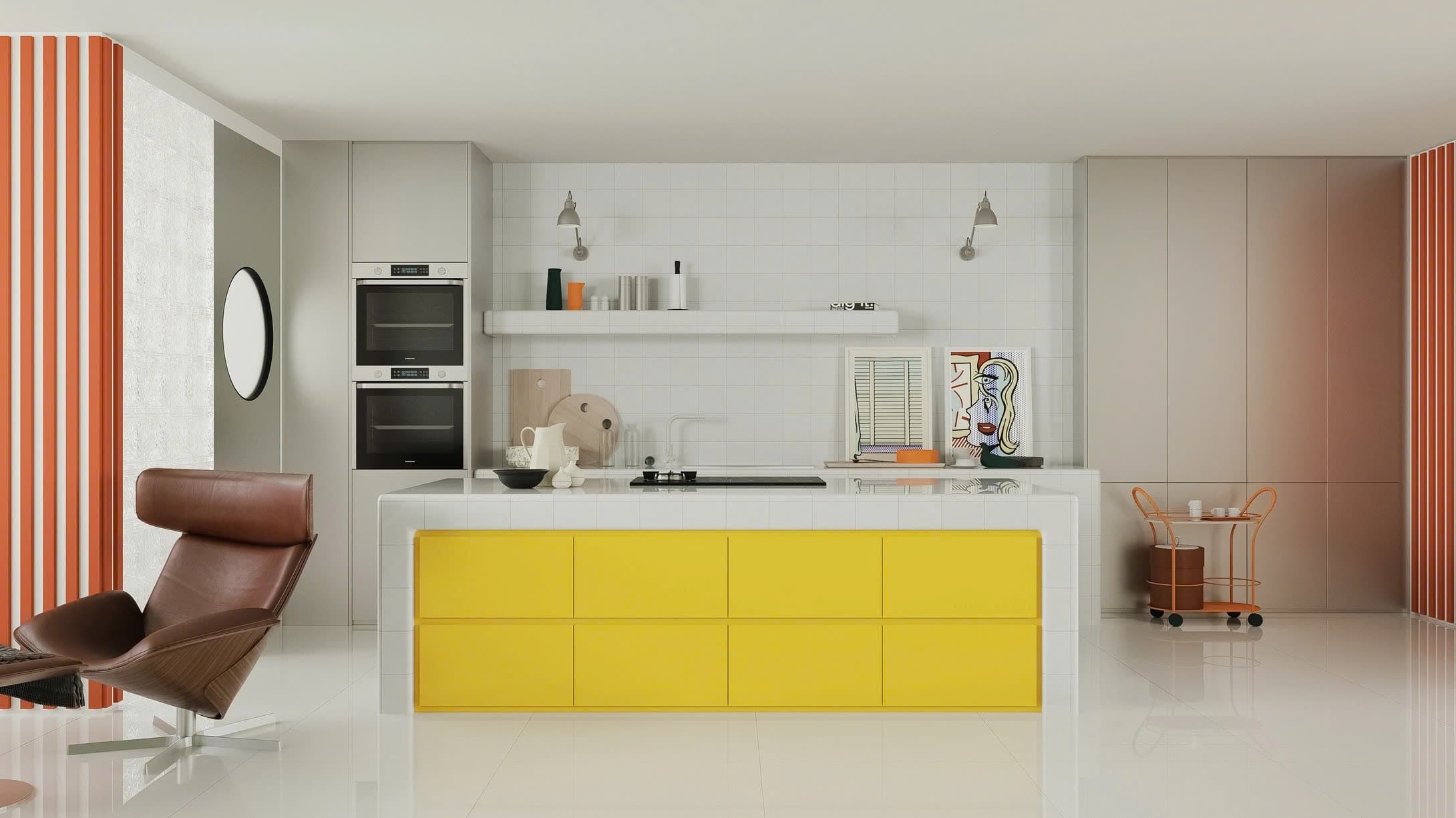 cách phối màu cho phòng bếp phối màu tủ bếp đẹp