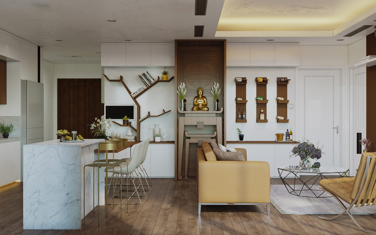 bố trí bàn thờ chung cư 