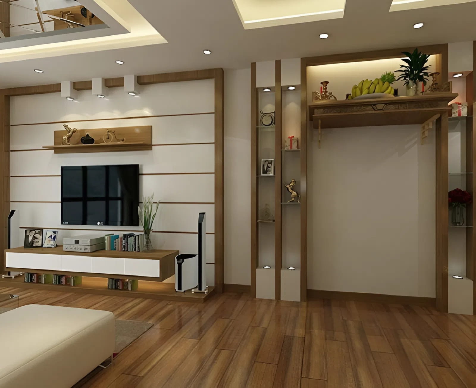 phòng khách có bàn thờ 