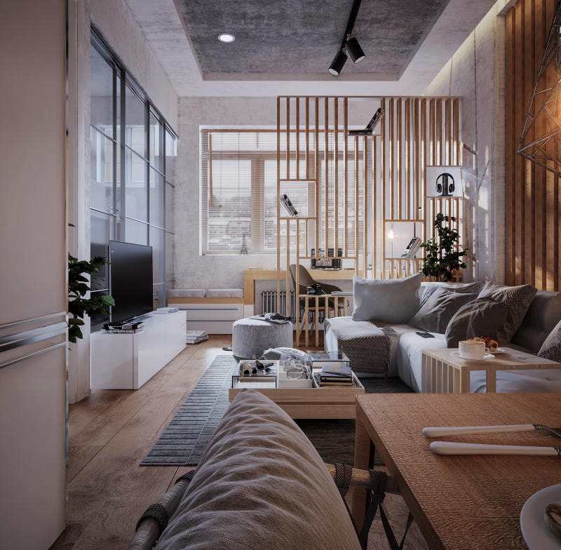 thiết kế căn hộ studio 30m2