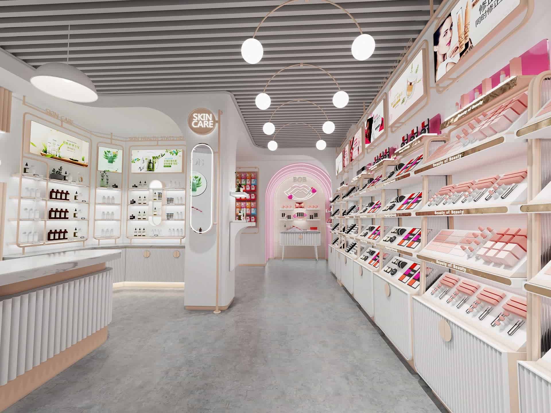 thiết kế showroom mỹ phẩm