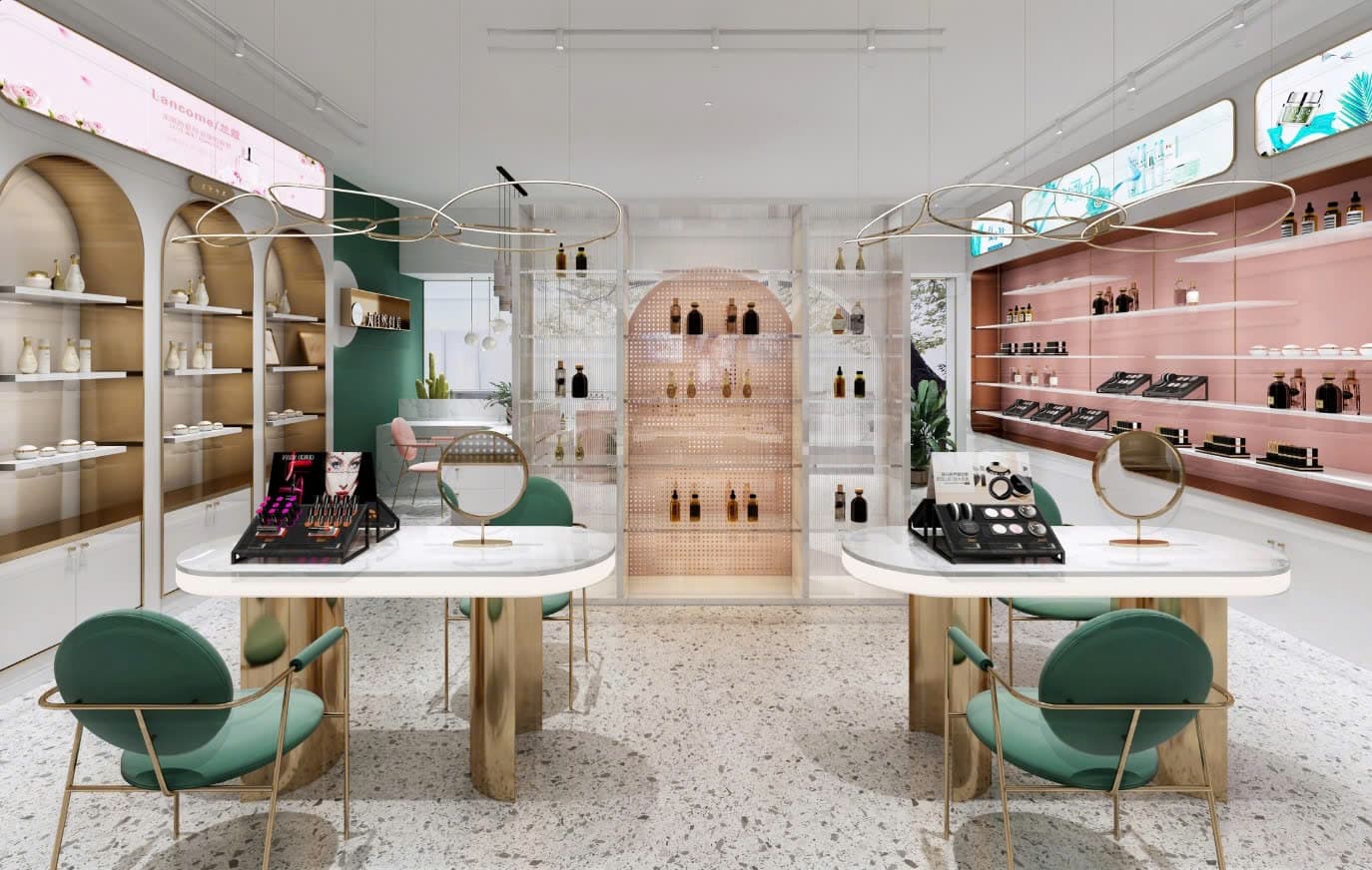 thiết kế showroom mỹ phẩm