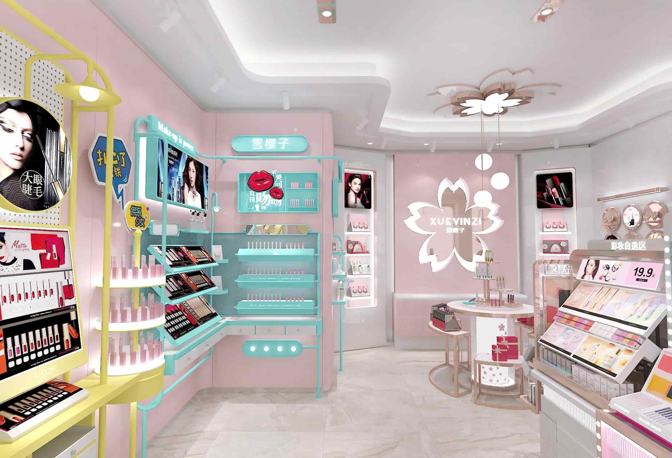 thiết kế showroom mỹ phẩm