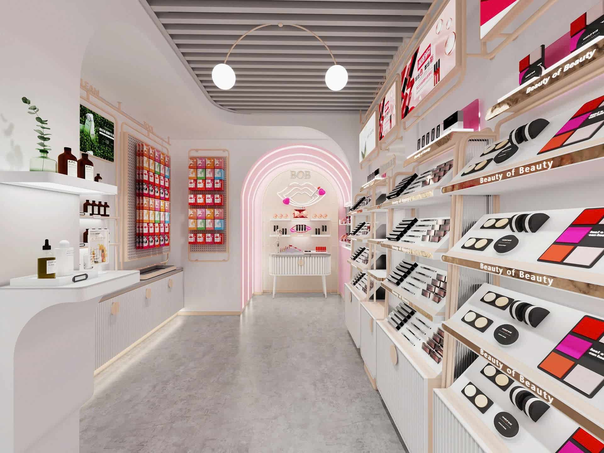 thiết kế showroom mỹ phẩm